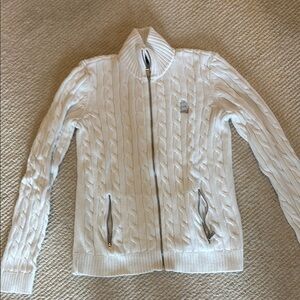 Polo Ralph Lauren cable knit zip cardigan- white